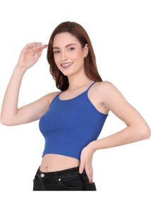 Royal Blue Ribbed Crop Top