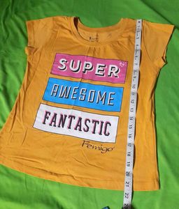 Graphic Typography Printed Mustard Yellow Tshirt