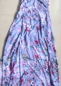 Floral Print Strapless Maxi Dress