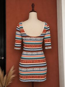 Geometric Print Bodycon Dress