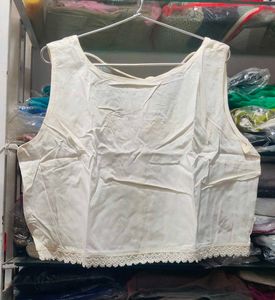 White Lace Trim Tank Top