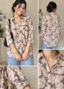 Floral Print Button-Up Shirt
