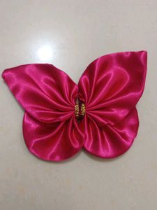 Fuchsia Satin Butterfly Hair Clip