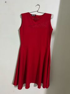Red Sleeveless Party Dress