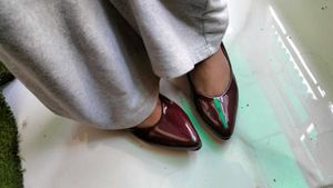 CHERRY RED MARYJANE FLAT HEEL