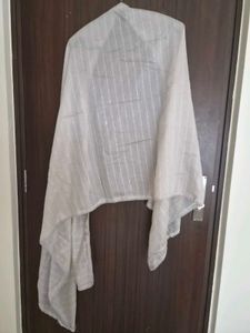 Elegant Grey Kurta set with White Embroidery XL
