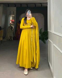 Elegant Yellow Anarkali Kurta Set