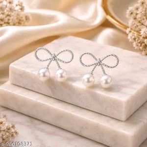 Pearl Bow Earrings