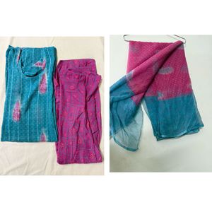 Beautiful Teal & Pink Kurta Set with Dupatta
