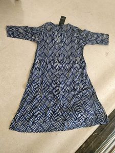 Stylish Blue Geometric Print Kurta