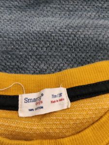 Boys Mustard Waffle Knit Pullover