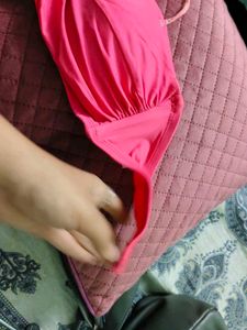 Bright Pink Strapless Bikini Top