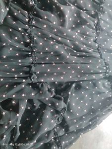 Black Polka Dot Tiered Skirt