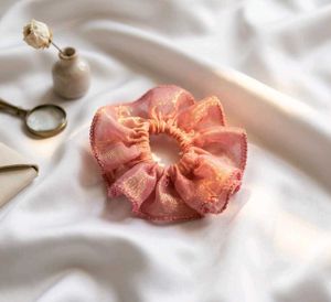 handmade Sparkly Pink Hair Scrunchie