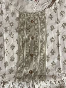 White Printed Kurta