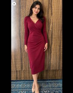 Gorgeous Burgundy Midi Dress