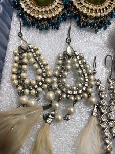 Designer Green Stone Dangle Earrings