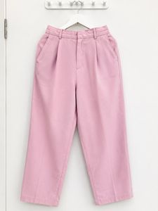 Pink Linen Blend Pants