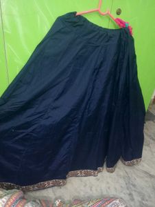 Elegant Navy Blue Ethnic Skirt