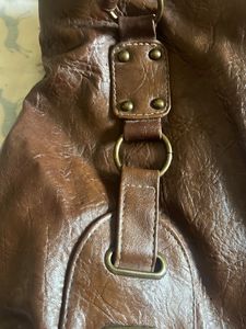 Classic Brown Faux Leather Shoulder Bag