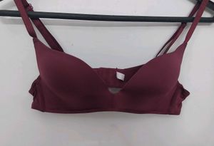 Maroon Padded Push-Up Bra