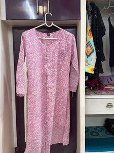 Pink Floral Kurta