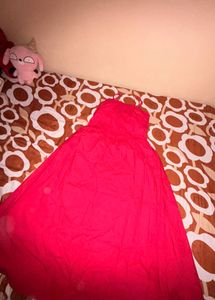 Elegant Black Maxi Dress with Pockets(color Barbie