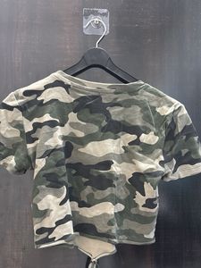 Camouflage Print Crop Top