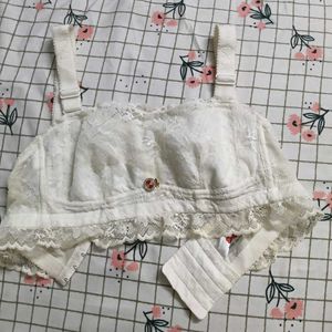 White Lace Bralette with Charm crop top