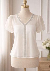 White Sheer Embellished Top