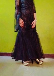 Golden And Black Heels, Party Wear 4 Inch Heels