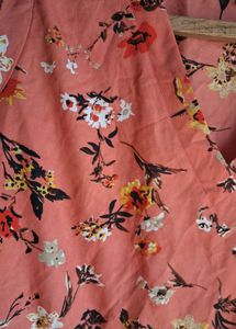 Peach Floral Ruffle Top