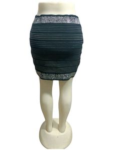 Striped Mini Skirt with Embellished Waistband