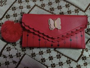 Cute Red Wallet with Butterfly Charm