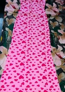Chic Pink Heart Print Maxi Dress