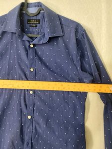 Zara Men's Blue Dotted Shirt