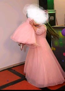Elegant Off-the-Shoulder Pink Gown