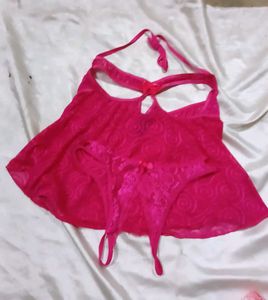 Hot Pink Lace Camisole &amp; Panty Set