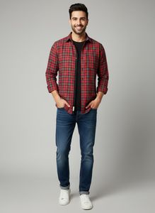 Roadster Men's Red Plaid Shirt
