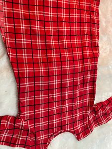 Beautiful Checkered Red Simple Kurti