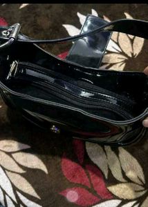 Chic Black Patent Shoulder Bag