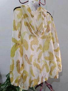 Leaf Print Hoodie Tunic