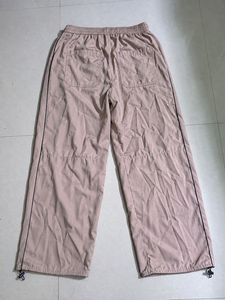 Beige Wide Leg Track Pants