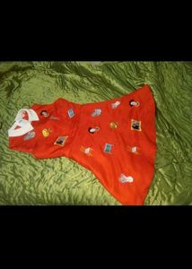 red korean Embroidered dress skater