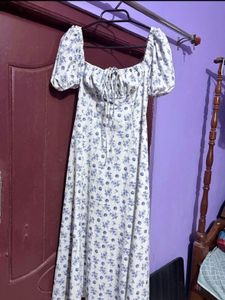 Floral Print Maxi Dress with Slit