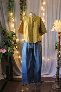 Stylish Mustard Yellow Button-Up Top