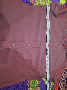 Vintage Maroon Short Sleeve Button-Up