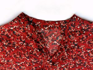 Red Printed Over Size Top For Women