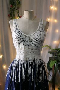Boho Crochet Fringe Crop Top