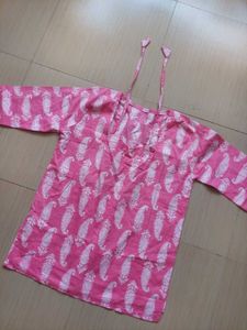 Pink Paisley Print Kurta